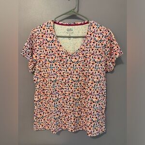 Croft & Barrow Pink Pattern T Shirt XL